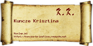 Kuncze Krisztina névjegykártya