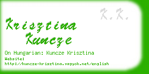 krisztina kuncze business card
